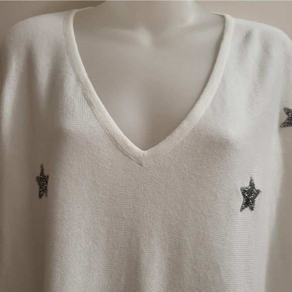 Soft Surroundings Sweater Womens Xl Stars Rhinestones Beaded - Picture 3 of 10